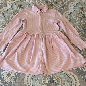 Ralph Lauren Light Pink Striped Button-Front Shirt Kids Dress